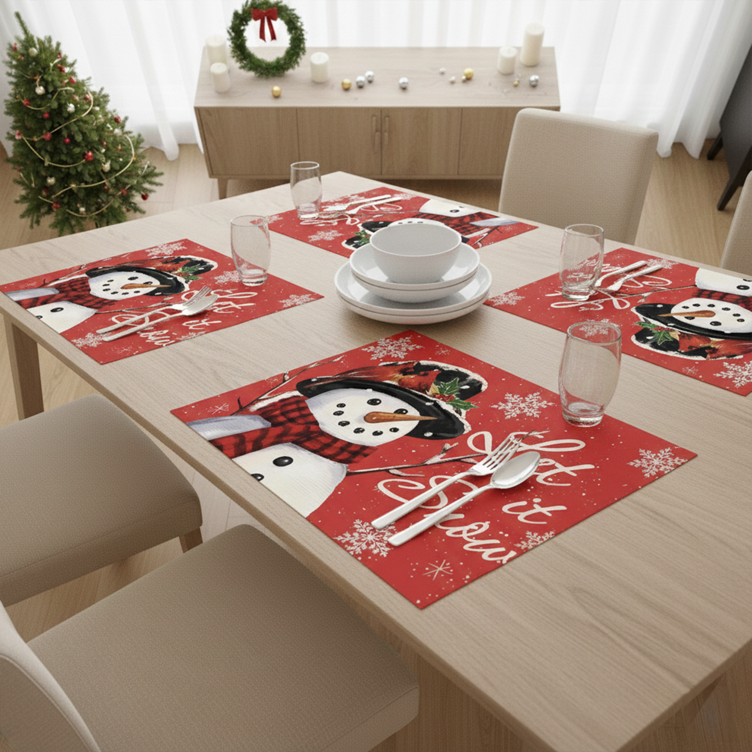 AEROHAVEN Christmas Dining Table Placemats for Festive Home Décor and Gifting