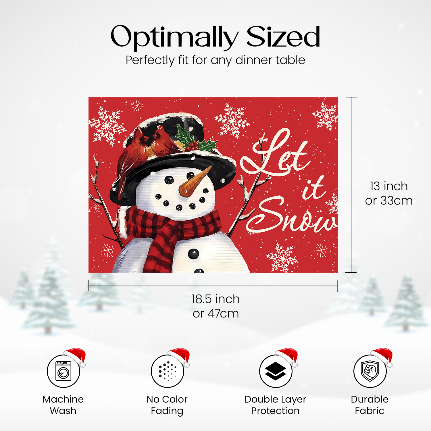 AEROHAVEN Christmas Dining Table Placemats for Festive Home Décor and Gifting