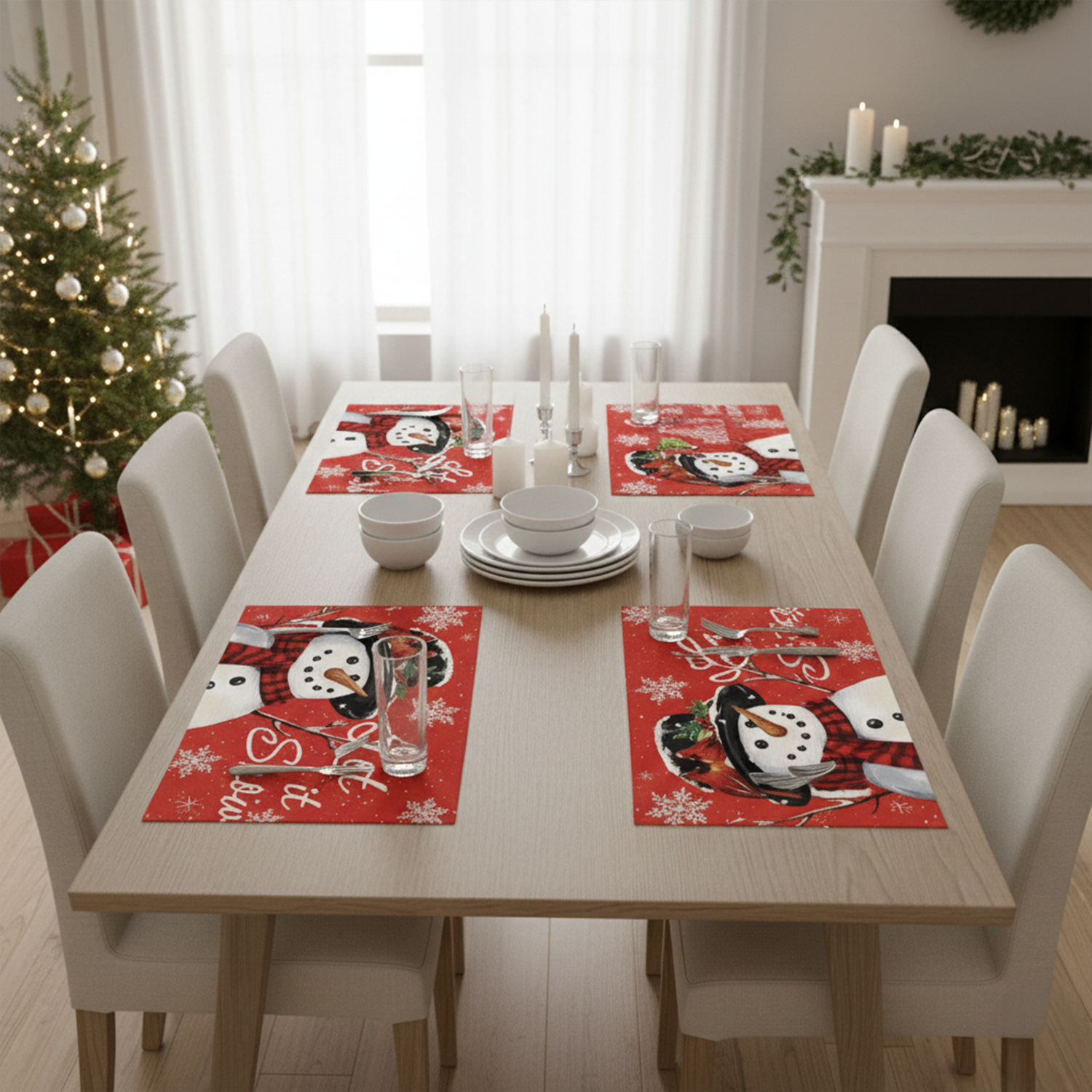 AEROHAVEN Christmas Dining Table Placemats for Festive Home Décor and Gifting