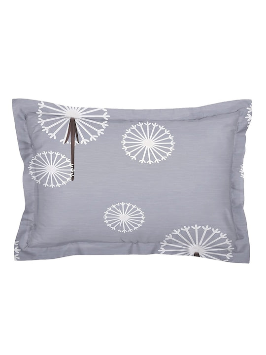 Premium Grey Glace Cotton 300 TC King Bedsheet With 2 Pillow Covers