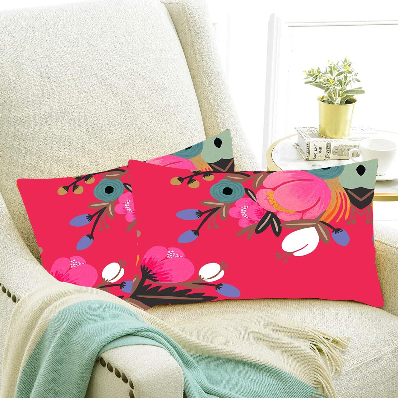 Set of 2 Designer Decorative Throw Pillow/Cushion Covers