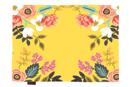 Yellow Floral HD Printed 4 Pcs Table Place Mat