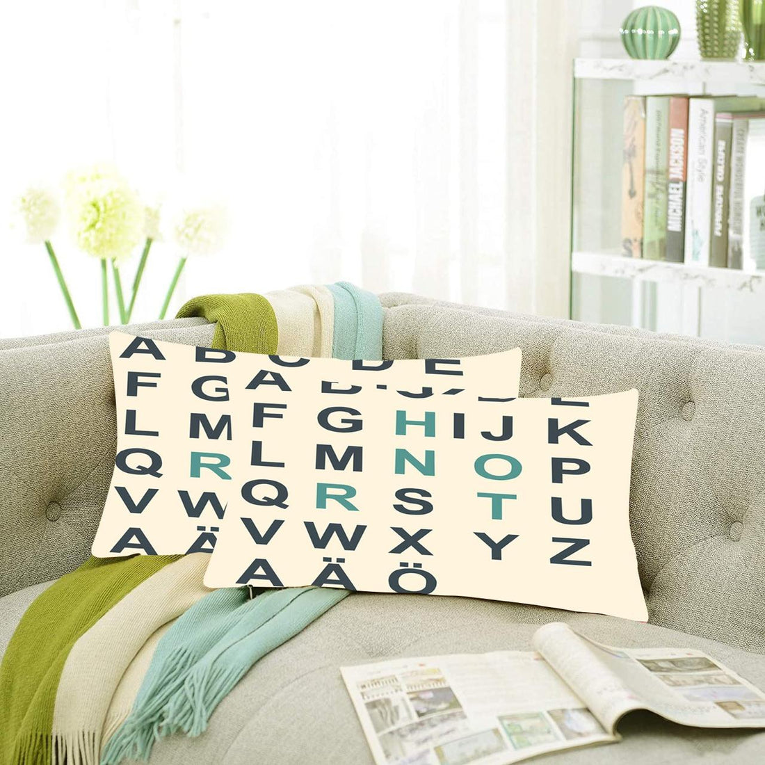 Set of 2 Designer Decorative Throw Pillow/Cushion Covers