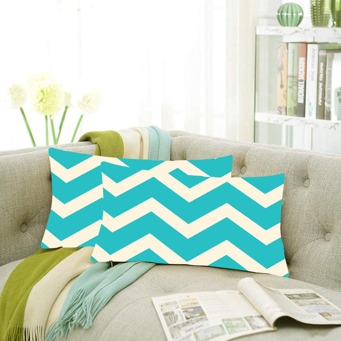 Set of 2 Designer Decorative Throw Pillow/Cushion Covers