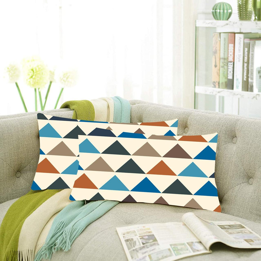 Set of 2 Designer Decorative Throw Pillow/Cushion Covers