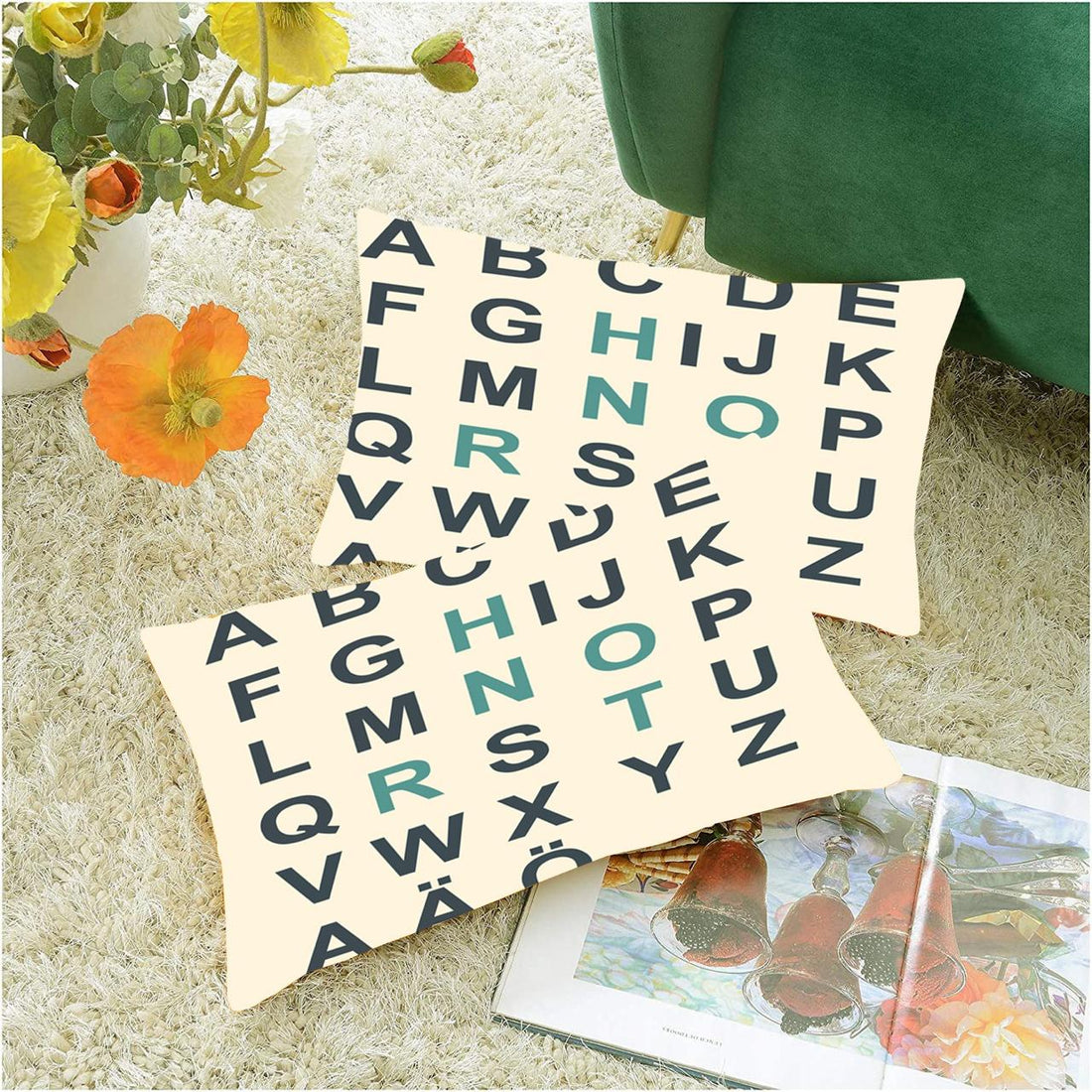 Set of 2 Designer Decorative Throw Pillow/Cushion Covers