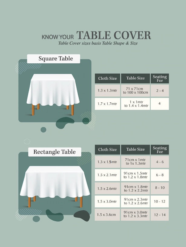 Aqua Geometric Polyster Table Cover Cloth
