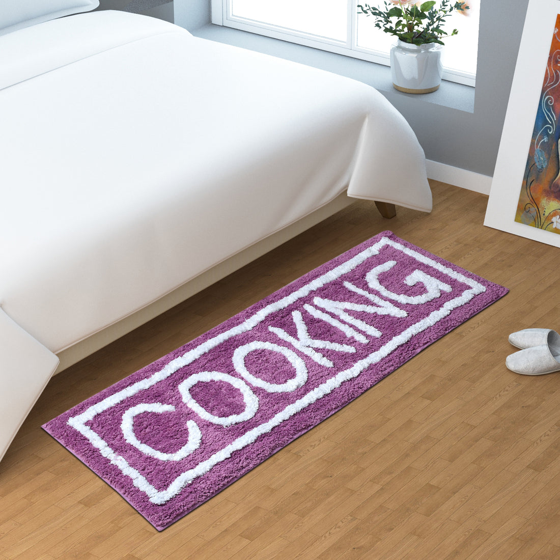 Soft Microfiber Kitchen Designer Anti Slip Runner, Wine
