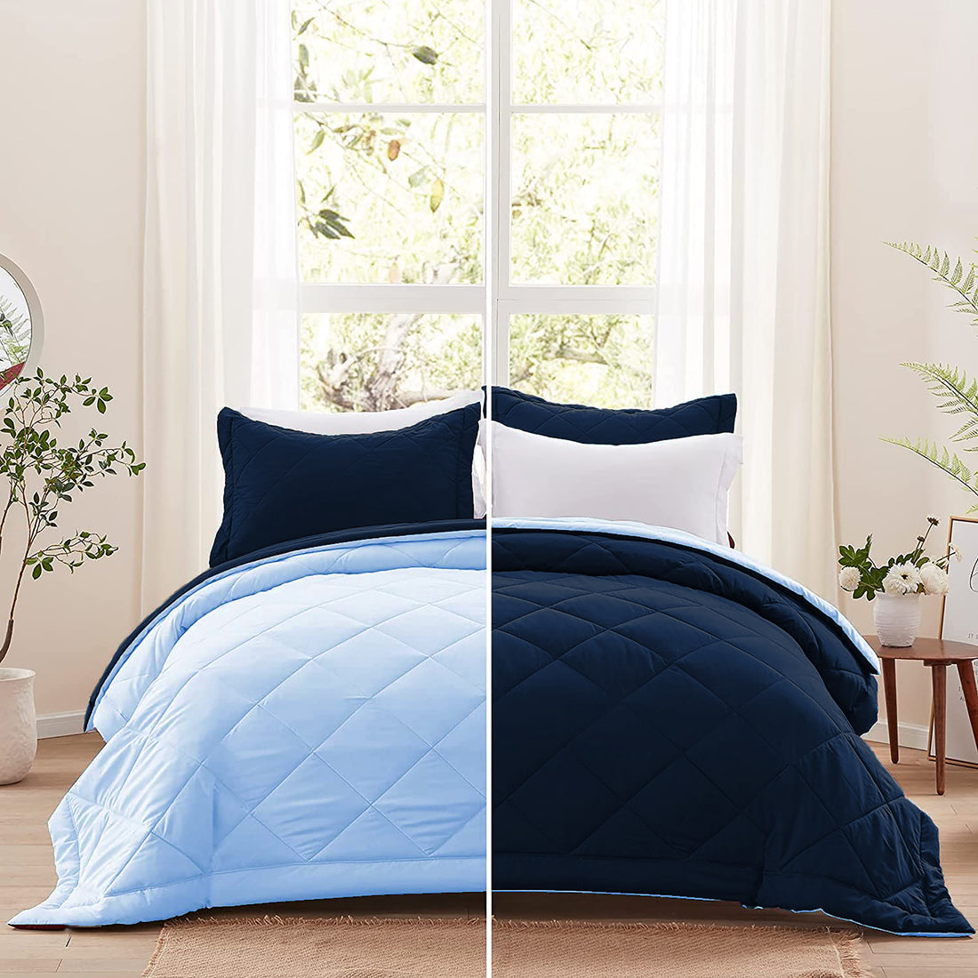 AEROHAVEN 220 GSM Microfiber All-Weather Solid Colour Bed Reversible Comforter AC Quilt Blanket