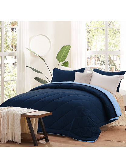 AEROHAVEN 220 GSM Microfiber All-Weather Solid Colour Bed Reversible Comforter AC Quilt Blanket