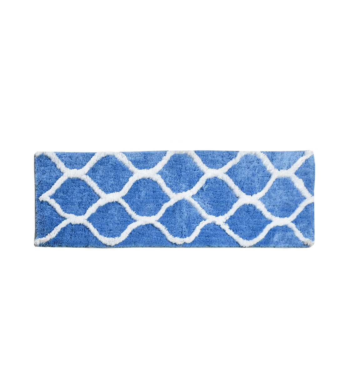 Soft Microfiber Abstract Swish Designer Anti Slip Runner, Aqua