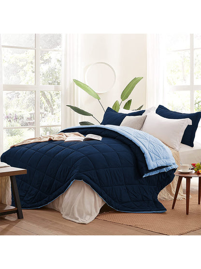 AEROHAVEN 220 GSM Microfiber All-Weather Solid Colour Bed Reversible Comforter AC Quilt Blanket