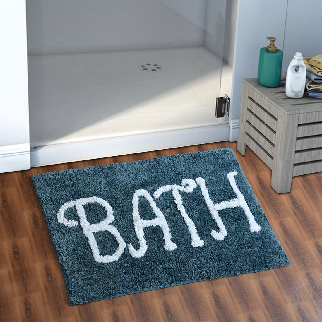 Premium Microfiber Modern Anti Slip Bathmat, Teal