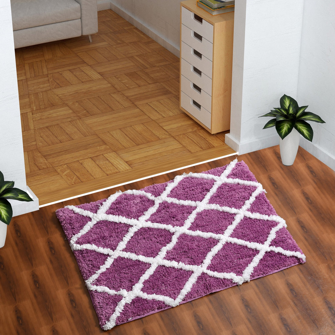 Glorious Super Soft Microfiber Anti Slip Bathmat, Wine