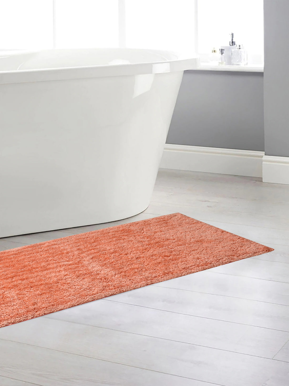 Soft Microfiber Moroccan Designer Anti Slip Runner, Peach