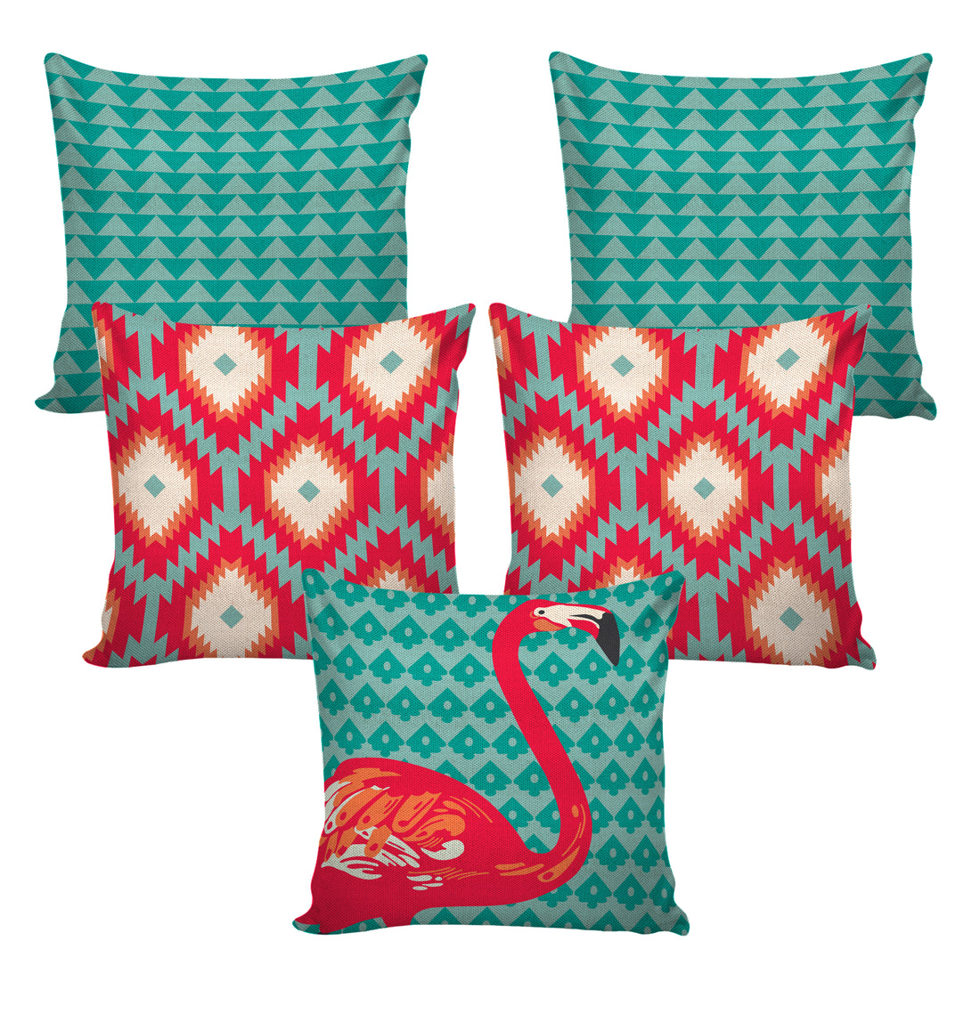 Set of 5 Jute Throw Pillow/Cushion Covers