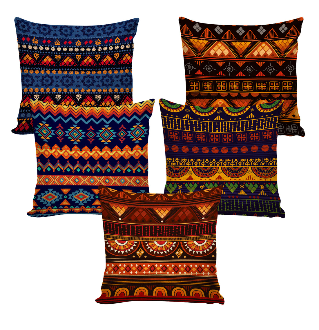 Set of 5 Jute Throw Pillow/Cushion Covers