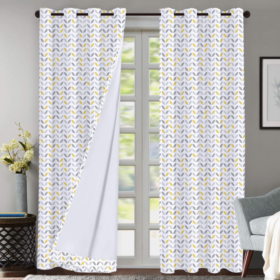 Polyester Digital Printed Grommet Room Darkening Curtains