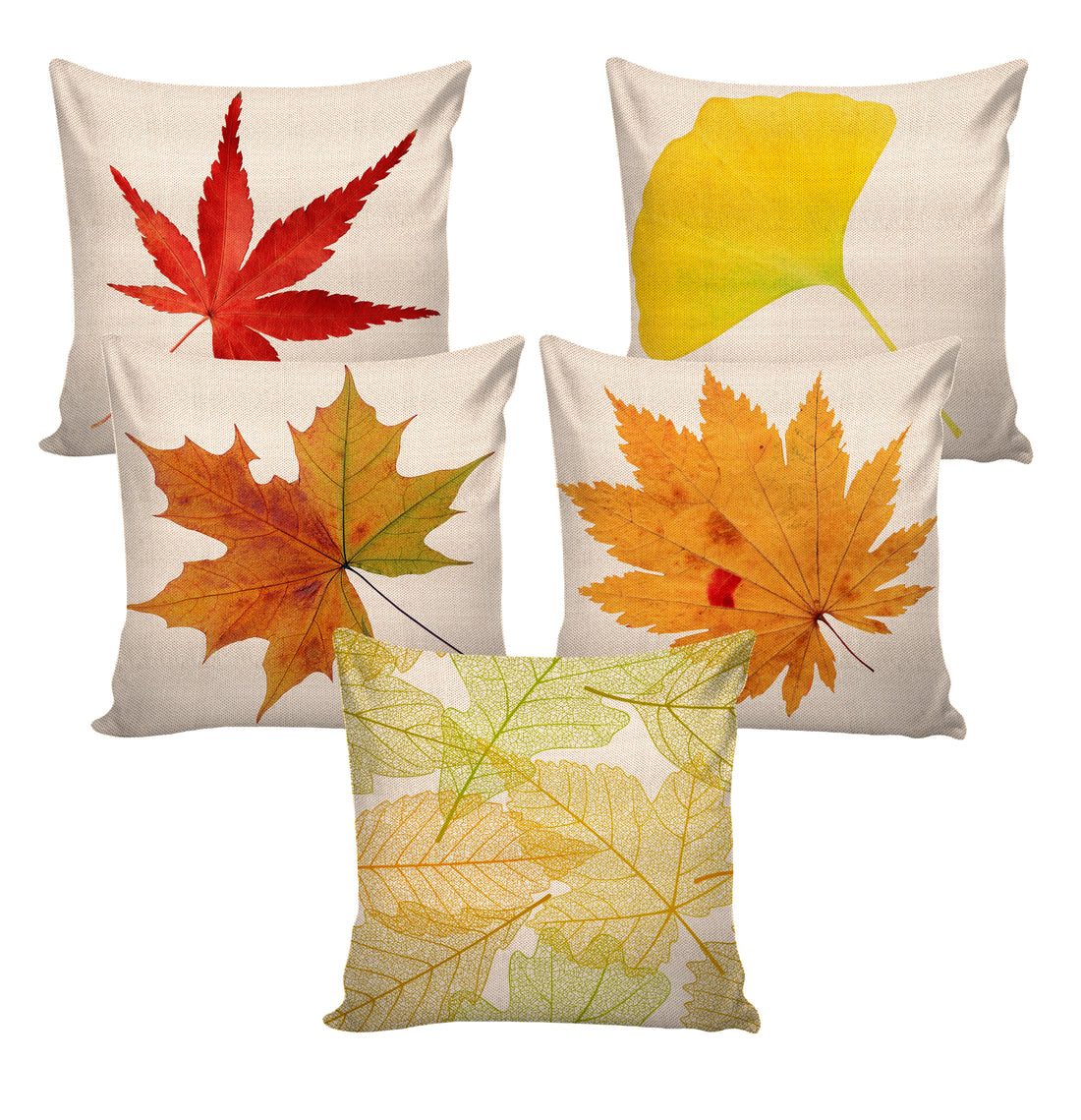 Set of 5 Jute Throw Pillow/Cushion Covers