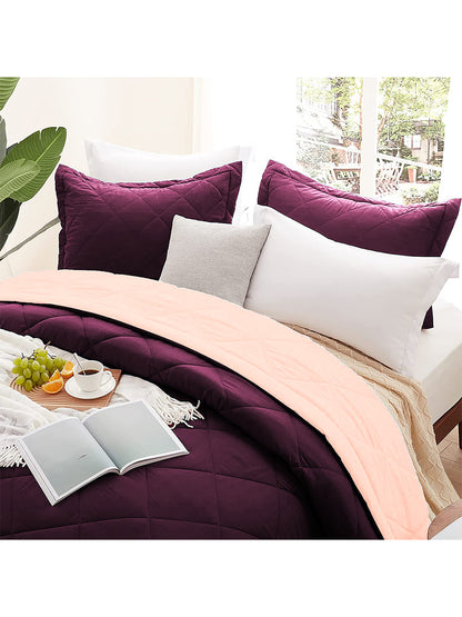 AEROHAVEN 220 GSM Microfiber All-Weather Solid Colour Bed Reversible Comforter AC Quilt Blanket