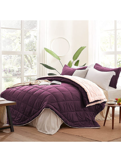 AEROHAVEN 220 GSM Microfiber All-Weather Solid Colour Bed Reversible Comforter AC Quilt Blanket