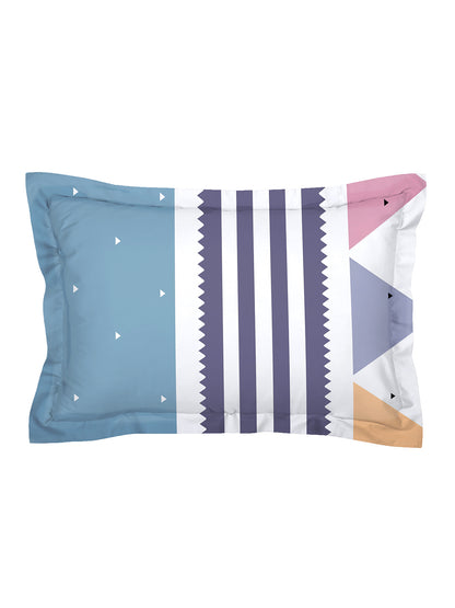 Glace Cotton Abstract Flat Single Bedsheet with 1 Pillow Cover