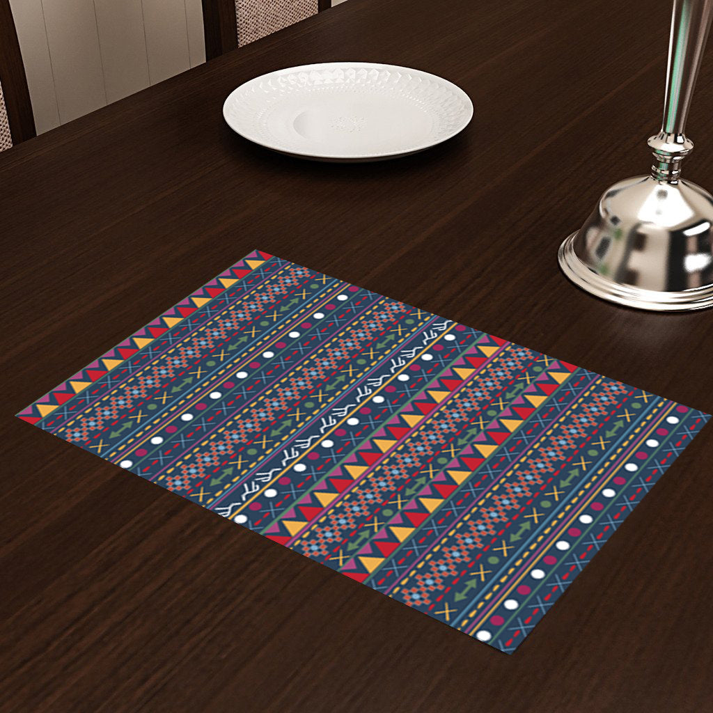 Multicolor Geometric HD Printed 4 Pcs Table Place Mat