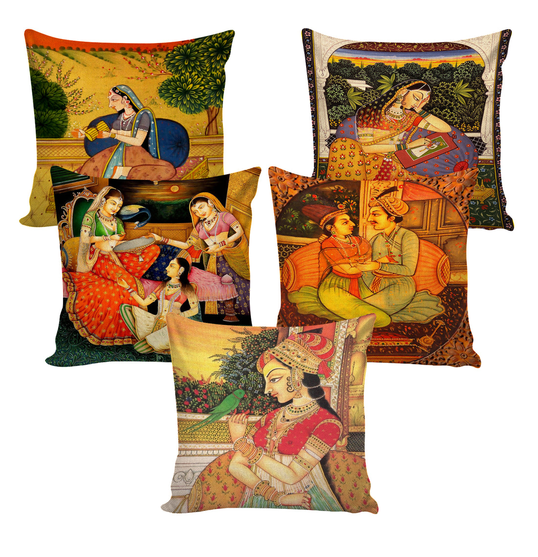 Set of 5 Jute Throw Pillow/Cushion Covers