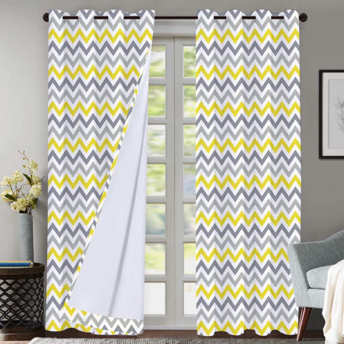 Polyester Digital Printed Grommet Room Darkening Curtains
