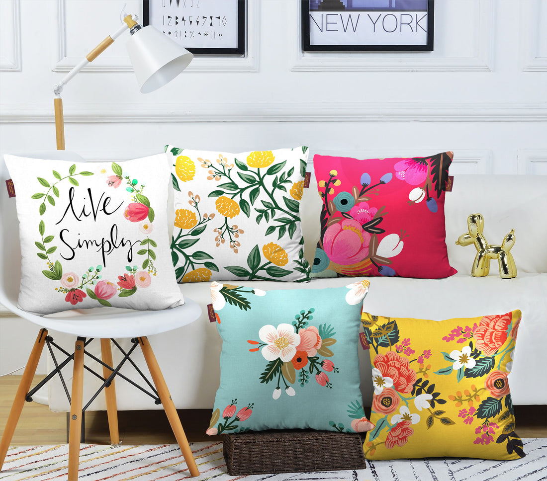 Set of 5 Designer Decorative Throw Pillow/Cushion Covers