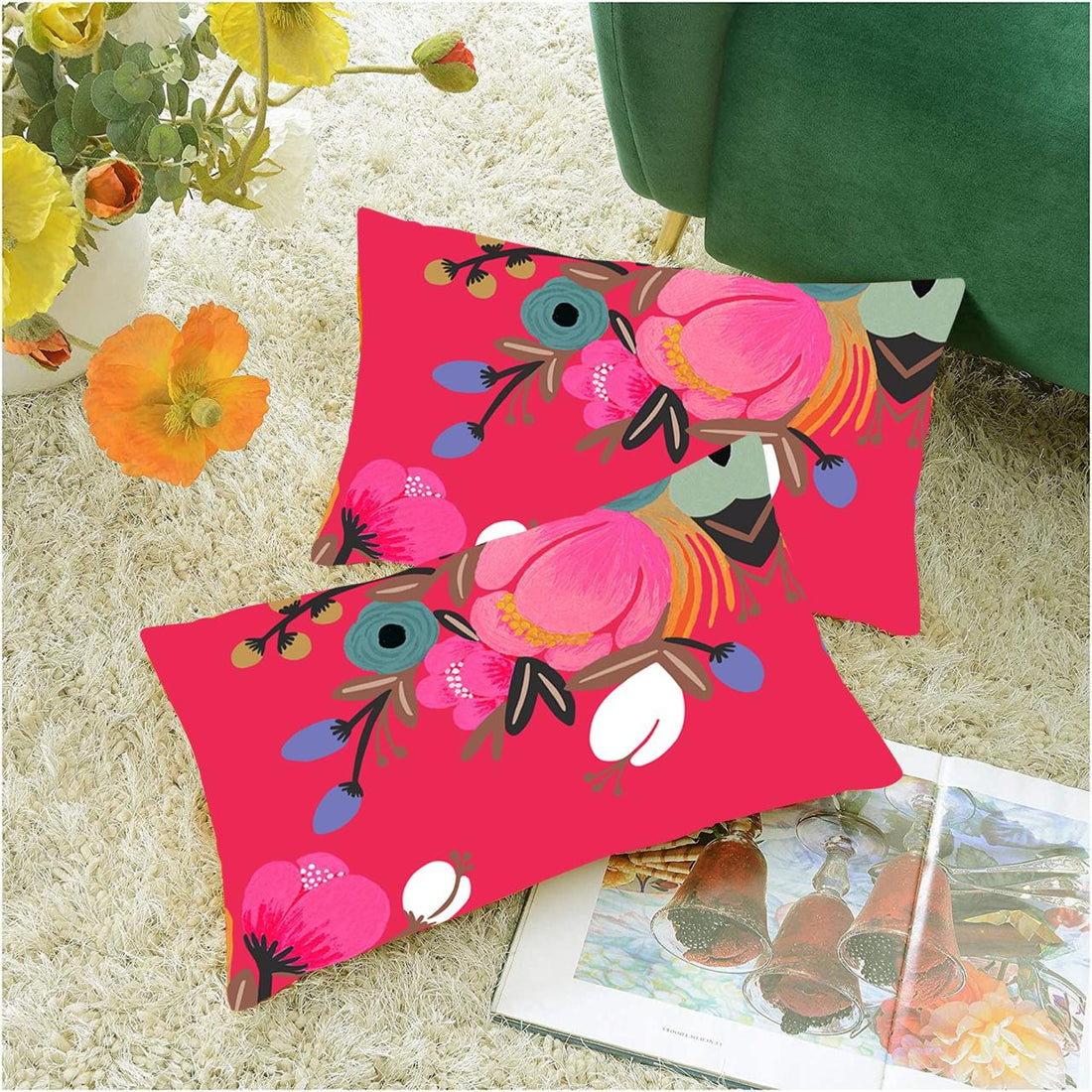 Set of 2 Designer Decorative Throw Pillow/Cushion Covers