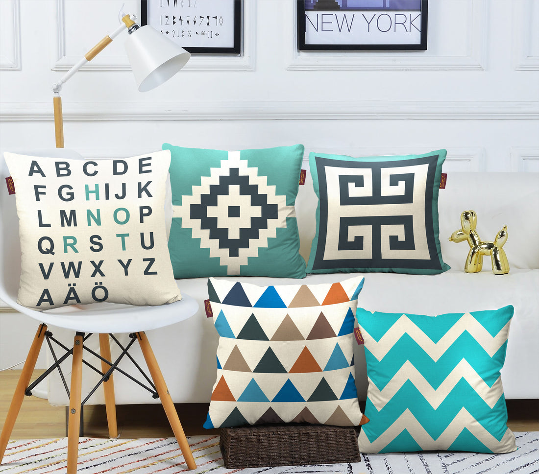 Set of 5 Designer Decorative Throw Pillow/Cushion Covers