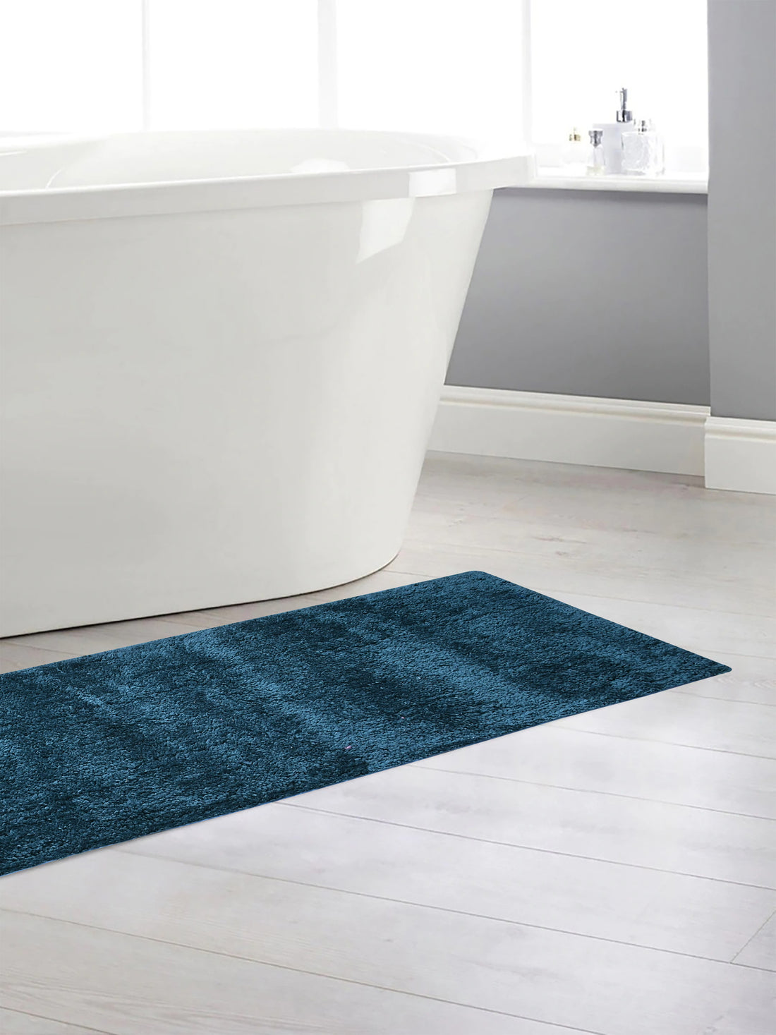 Soft Microfiber Moroccan Designer Anti Slip Runner, Teal