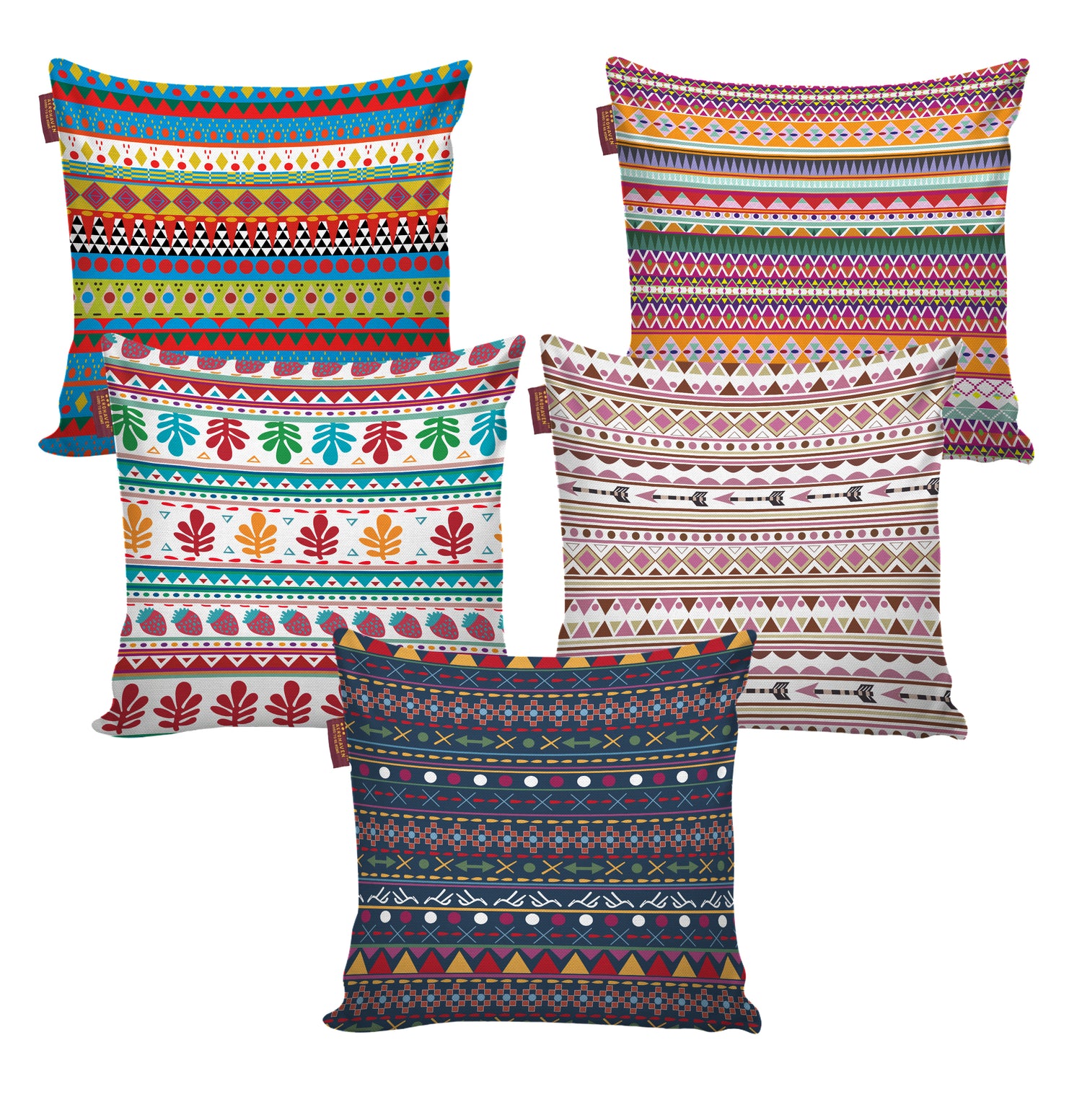 Set of 5 Designer Decorative Throw Pillow/Cushion Covers