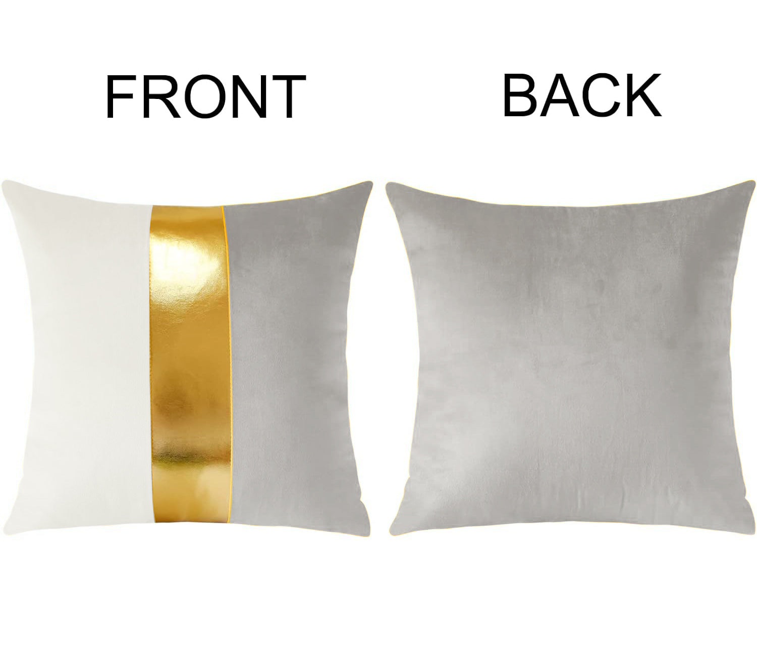 Premium Velvet Set of 2 Decorative Throw Pillow/Cushion Covers with Gold Stripe