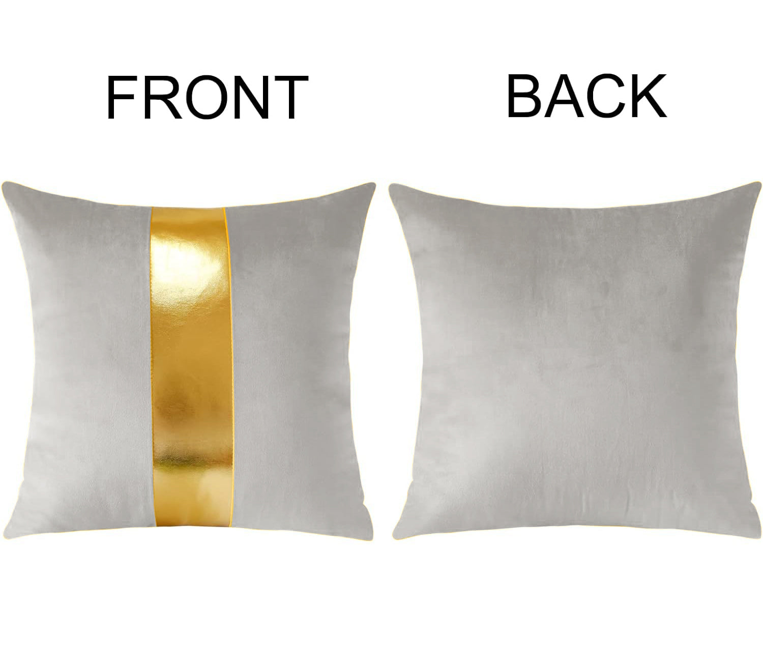 Premium Velvet Set of 2 Decorative Throw Pillow/Cushion Covers with Gold Stripe