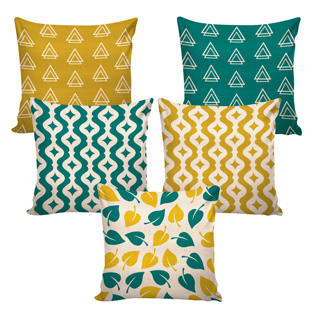 Set of 5 Jute Throw Pillow/Cushion Covers