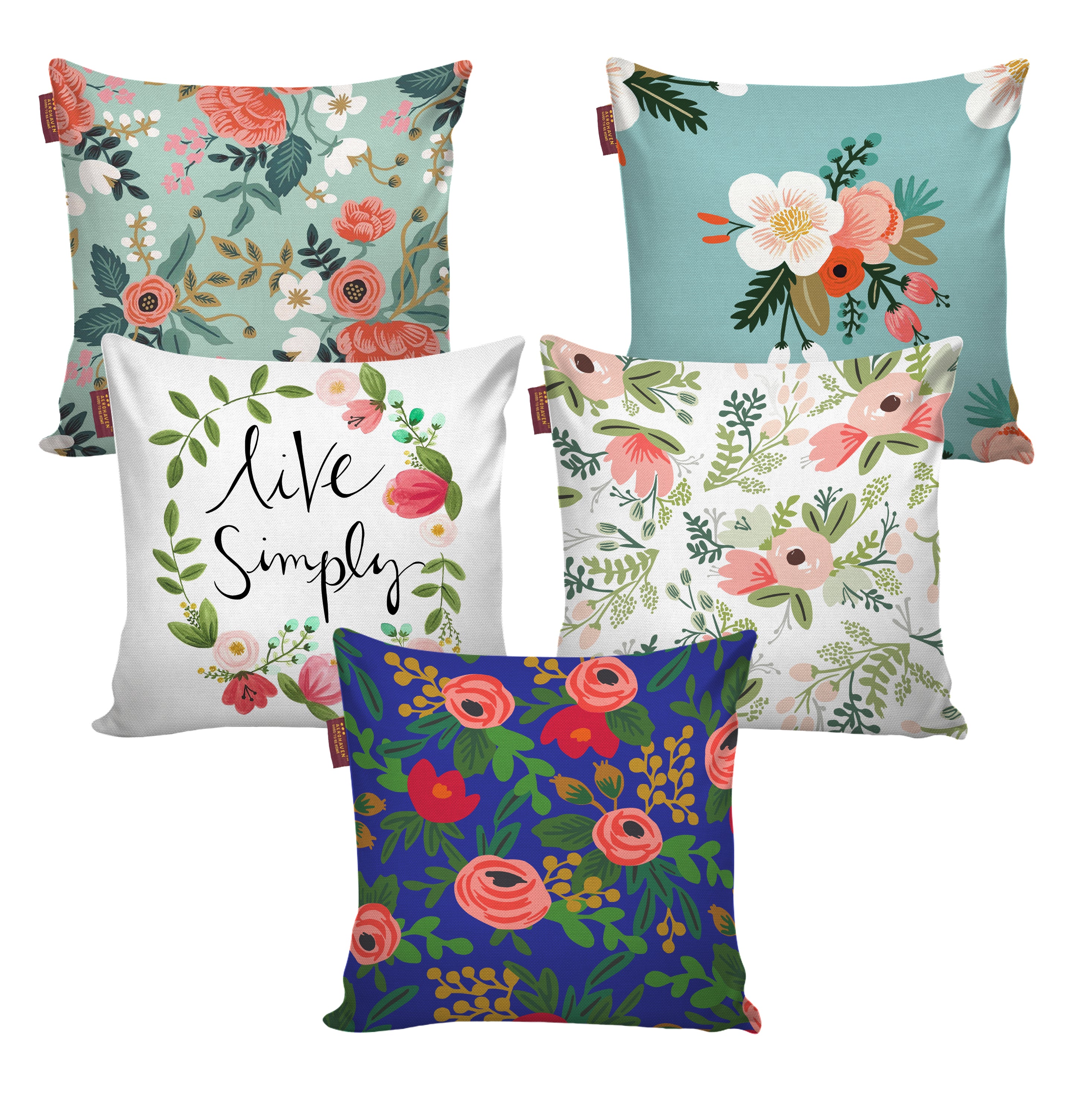 Set of 5 Designer Decorative Throw Pillow/Cushion Covers