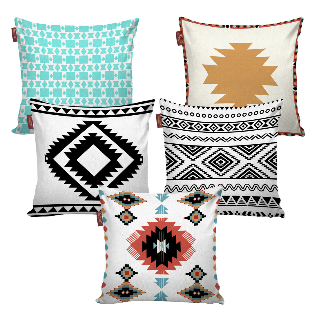 Set of 5 Designer Decorative Throw Pillow/Cushion Covers