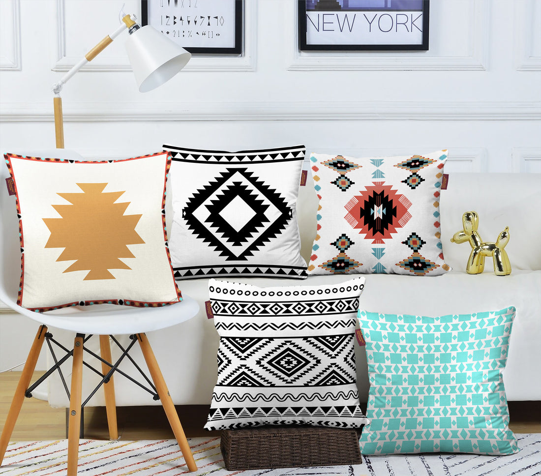 Set of 5 Designer Decorative Throw Pillow/Cushion Covers