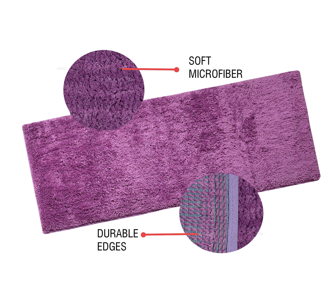 Soft Microfiber Moroccan Designer Anti Slip Runner, Wine