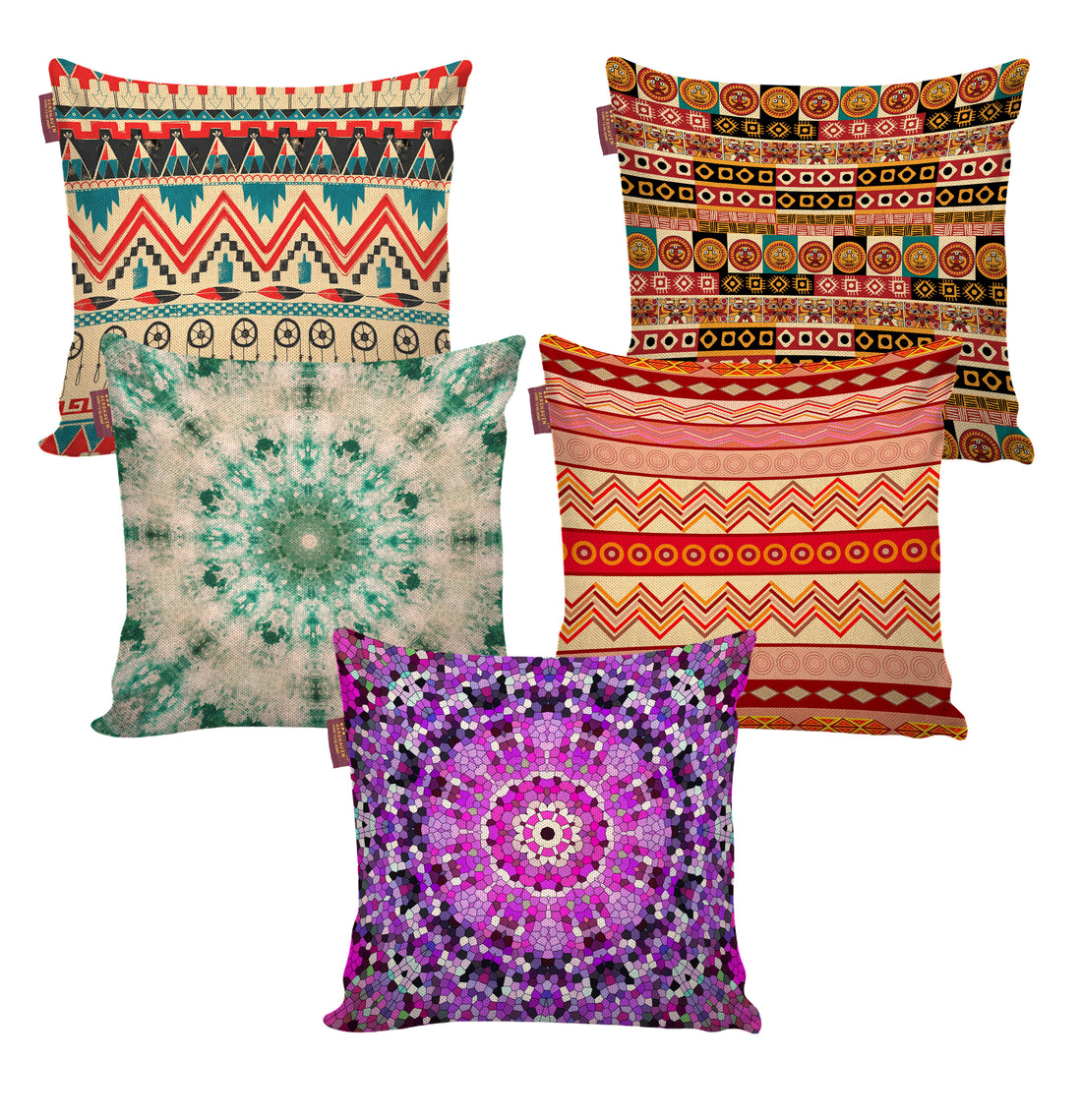 Set of 5 Jute Throw Pillow/Cushion Covers