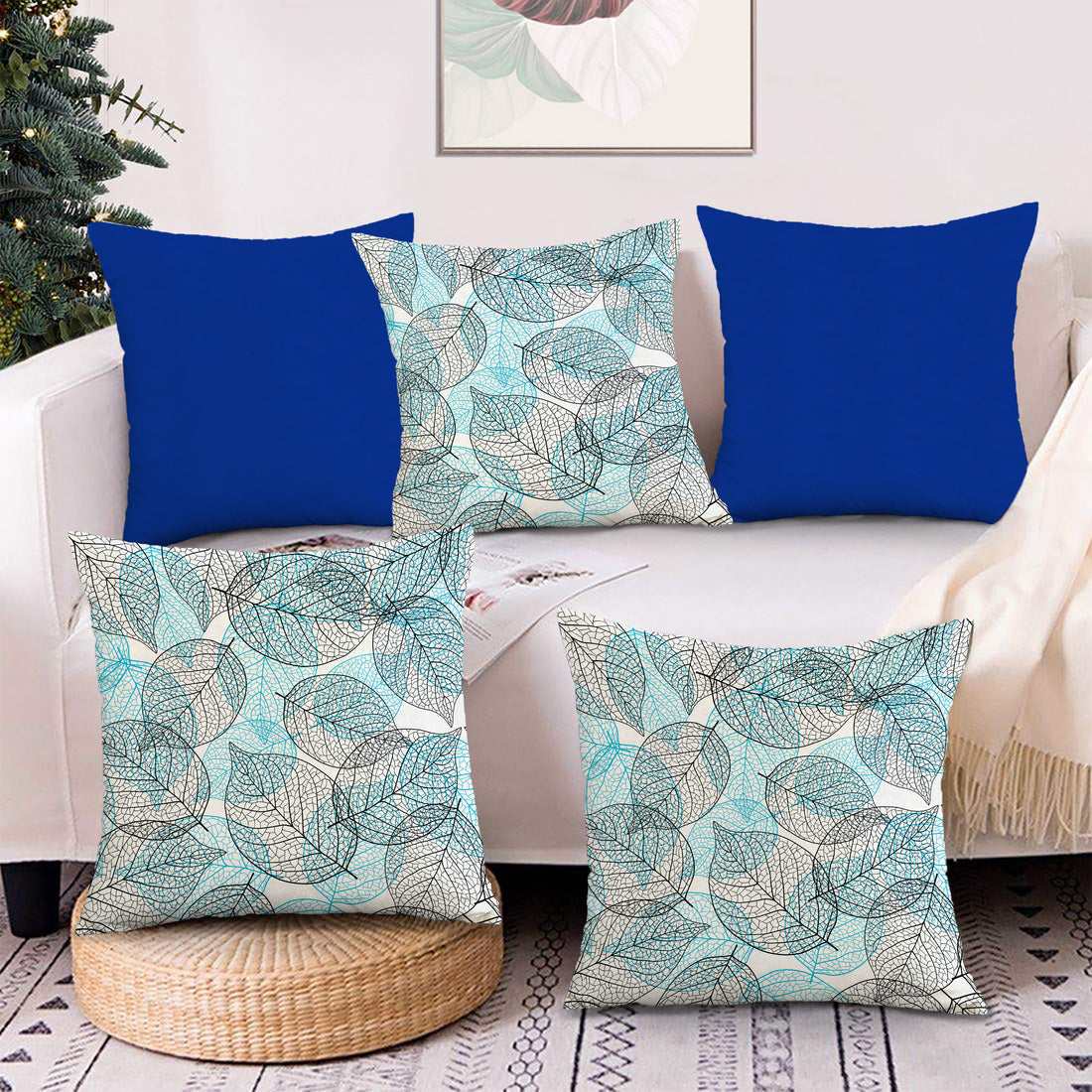 Set of 5 Decorative Hand Made Polyester Velvet Throw/Pillow Cushion Covers