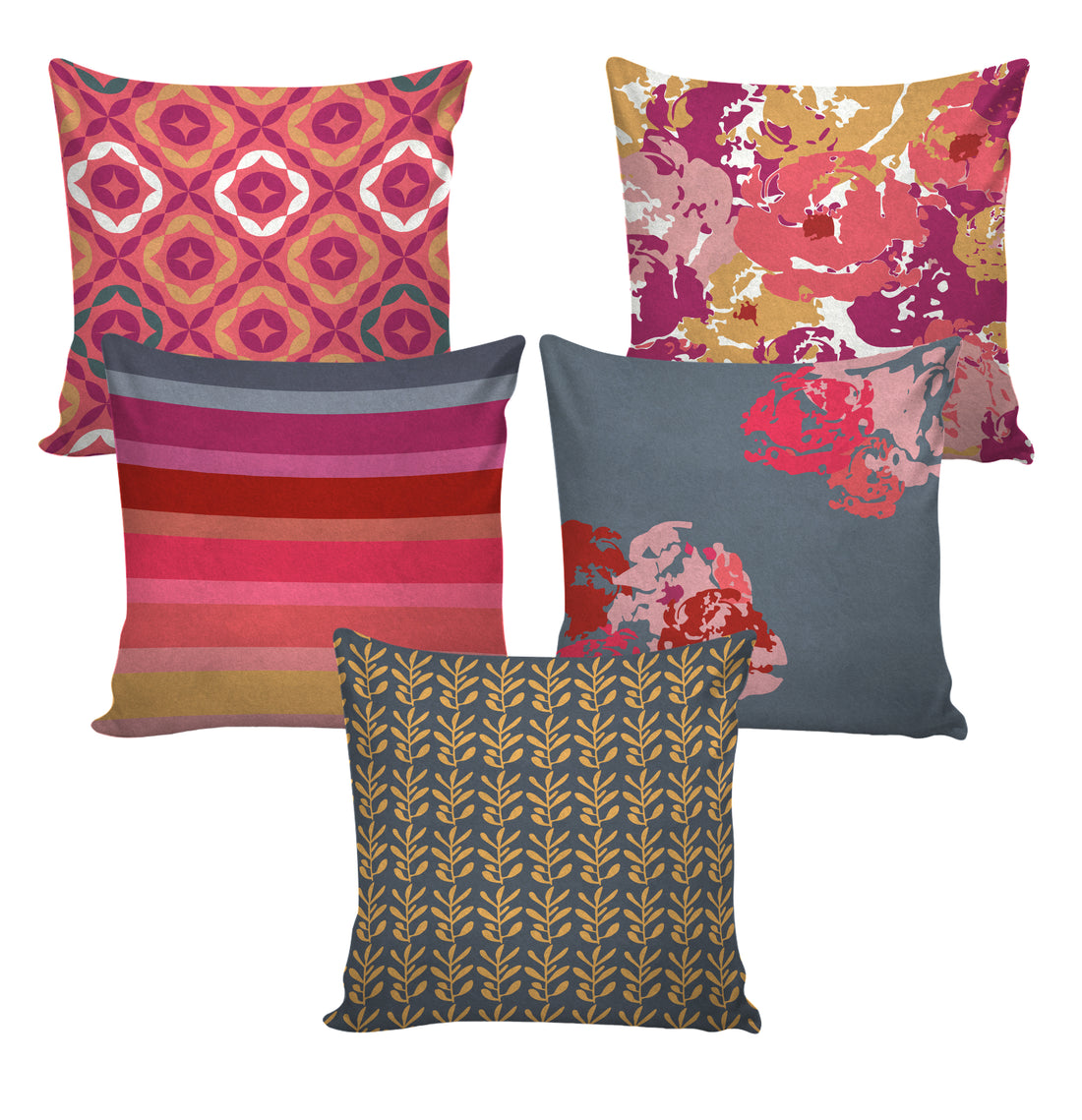 Set of 5 Decorative Hand Made Polyester Velvet Throw/Pillow Cushion Covers
