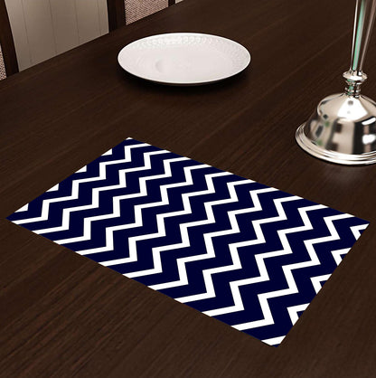 Blue Geometric HD Printed 4 Pcs Table Place Mat