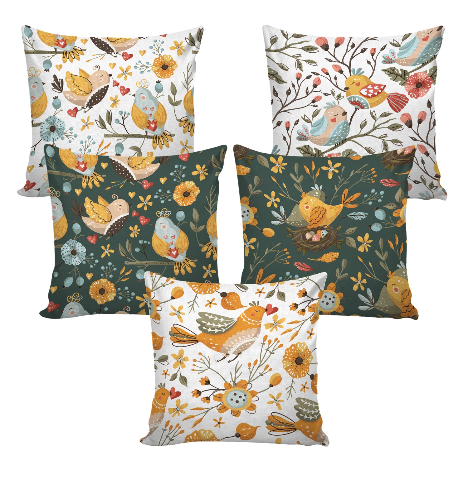 Set of 5 Designer Decorative Throw Pillow/Cushion Covers