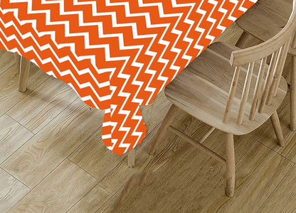 Orange Geometric Polyster Table Cover Cloth