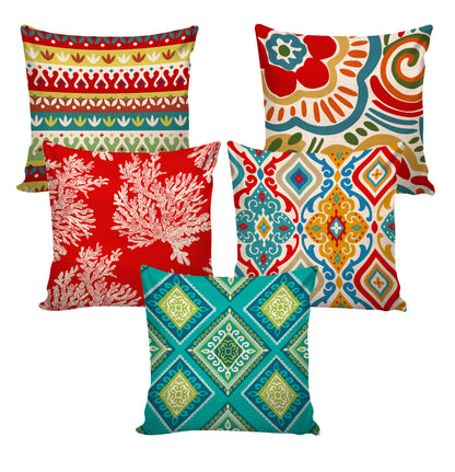 Set of 5 Jute Throw Pillow/Cushion Covers