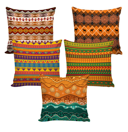 Set of 5 Jute Throw Pillow/Cushion Covers