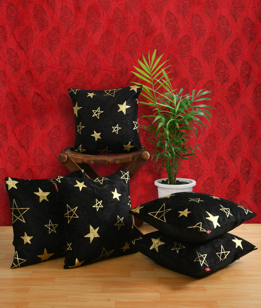 Premium Velvet Set of 5 Decorative Throw Pillow/Cushion Covers